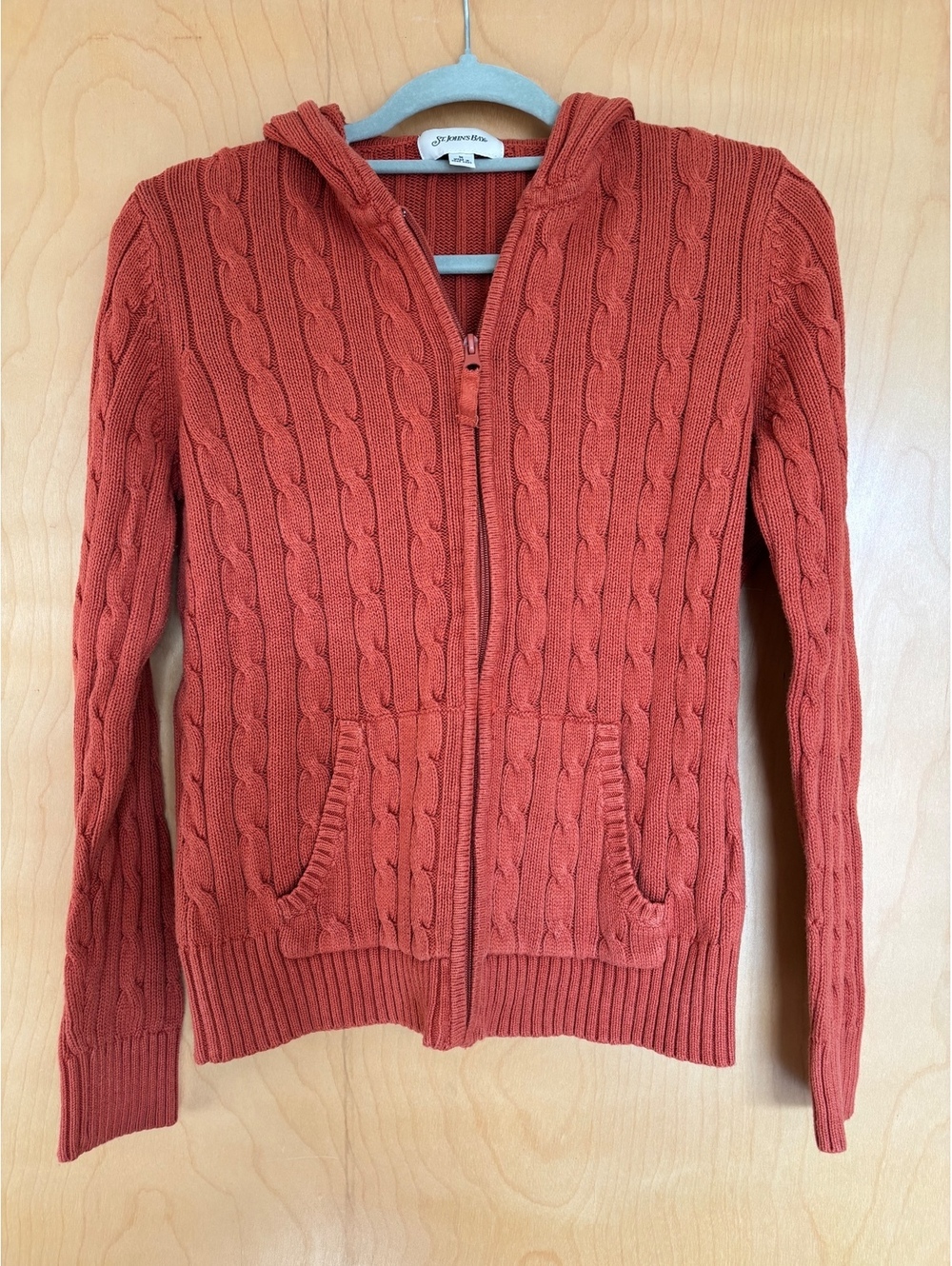 Y2K Zip-Up Cable Knit Hoodie | Size M